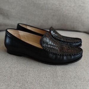 Cole Haan Women's Black Leather Woven Flats Size 8B